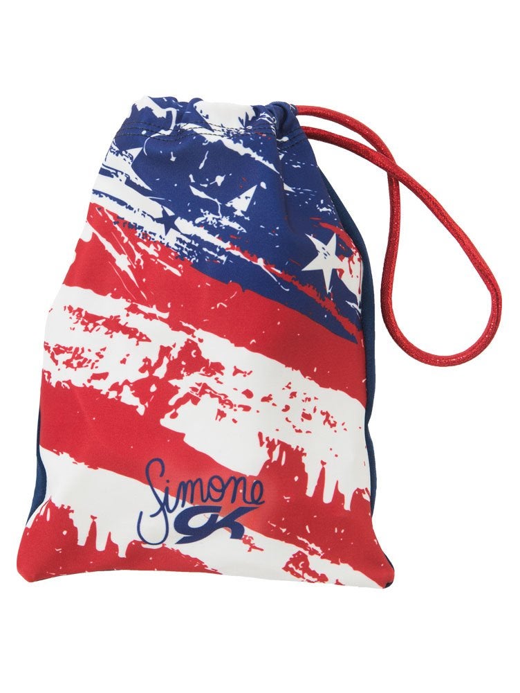 GK Gymnastics Grip Bag for Girls & Women Simone Biles (Red, White & Blue) | Holds Leotards, Gymnast Gear & Ballet Shoes - Image 1